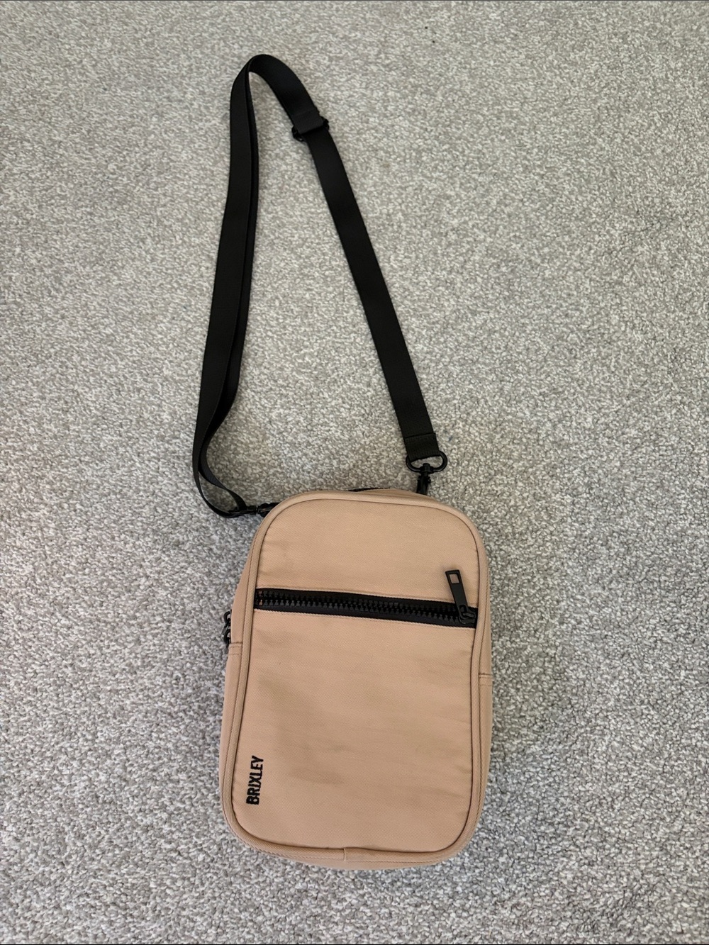 Brixley Beige Crossbody Sling Bag for Men or Women.